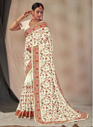 Pleasing Embroidered Classic Designer Saree