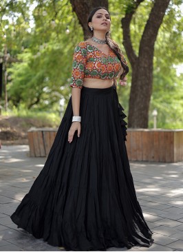 Pleasing Plain Rayon Trendy Lehenga Choli