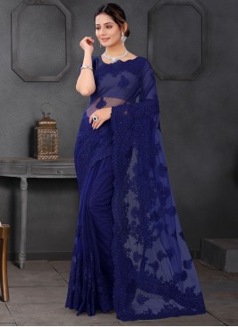 Praiseworthy Blue Trendy Saree