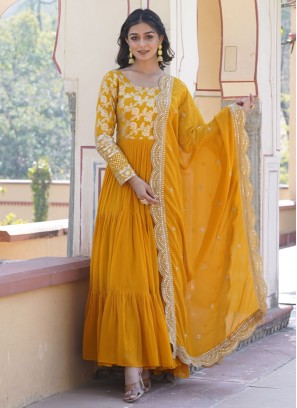 Praiseworthy Embroidered Viscose Trendy Gown