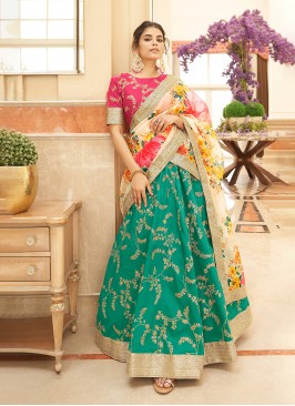 Praiseworthy Green Sangeet Designer Lehenga Choli