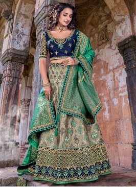 Preferable Multi Colour Banarasi Silk Designer Lehenga Choli