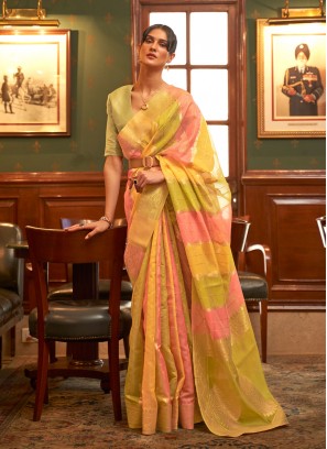 Preferable Multi Colour Weaving Organza Traditional Saree