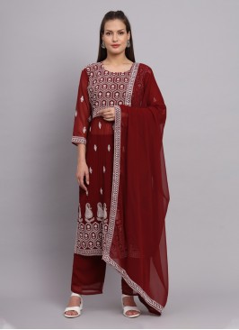 Prepossessing Faux Georgette Reception Palazzo Salwar Kameez