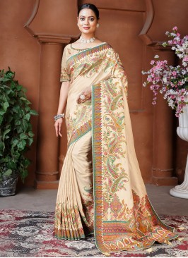 Prepossessing Weaving Cream pure-dola Designer Sar