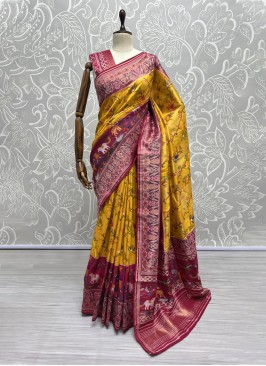 Prepossessing Weaving Mustard Silk Designer Saree