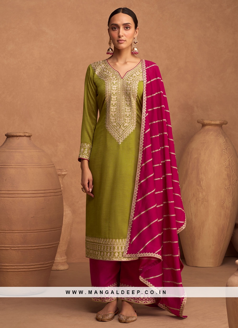 Irresitibe rani embroidered partywear palazzo suit online. – Inddus.com