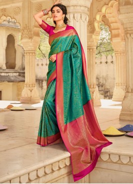 Pretty Green Classic Saree