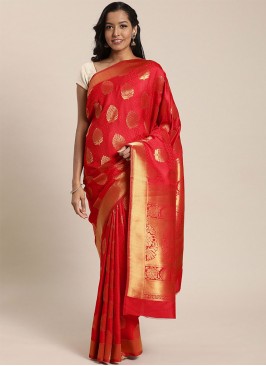 Pretty Weaving Kanjivaram Silk Designer Traditional Saree