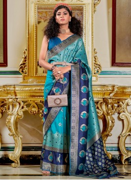 Prime Banarasi Silk Blue Classic Saree