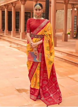 Prime Weaving Yellow Contemporary Saree