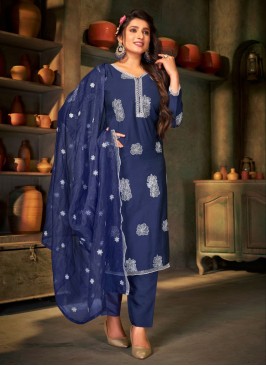 Princely Blue Readymade Salwar Kameez