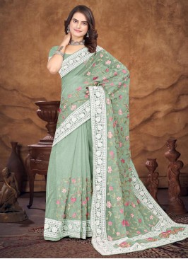 Princely Green Designer Saree