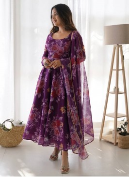 Princely Printed Organza Gown 