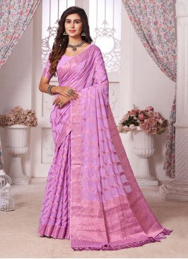 Printed Georgette Trendy Saree in Pink