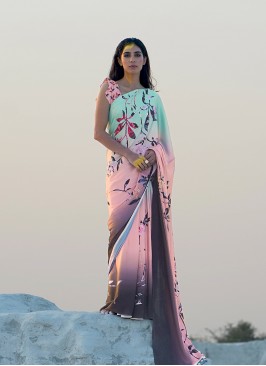 Printed Saree In Multi Color