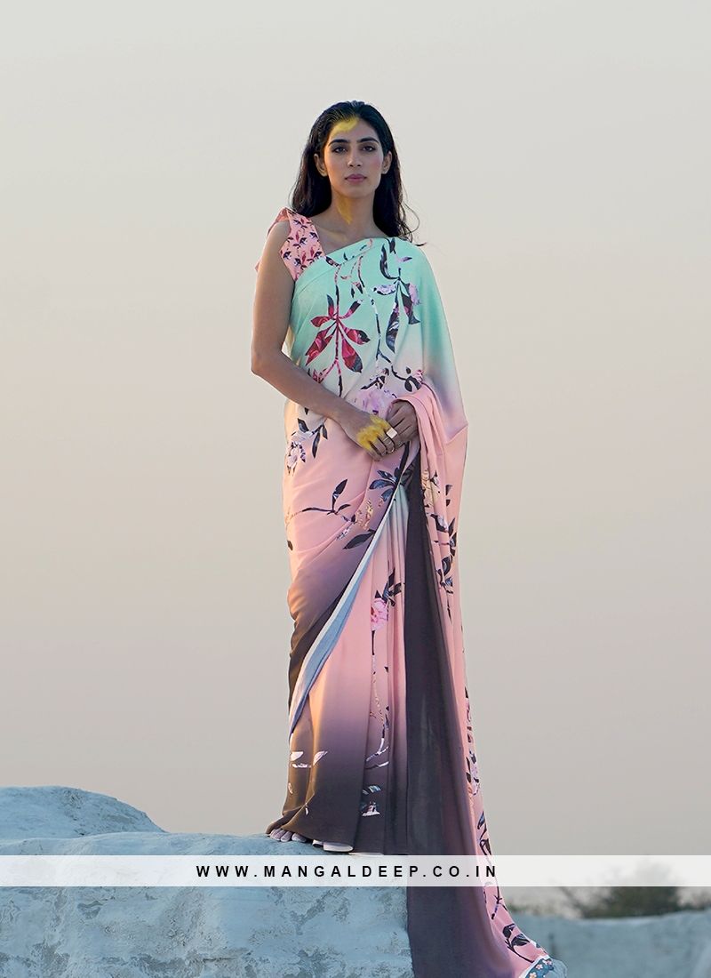 Printed Saree In Multi Color
