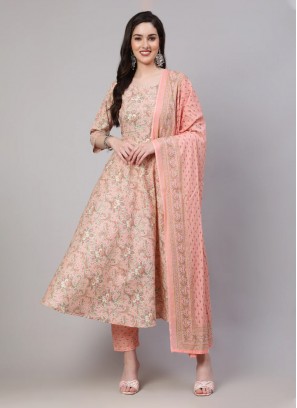 Pristine Cotton Printed Anarkali Salwar Kameez
