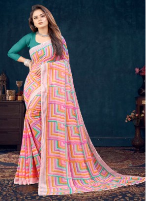 Pristine Multi Colour Georgette Classic Saree