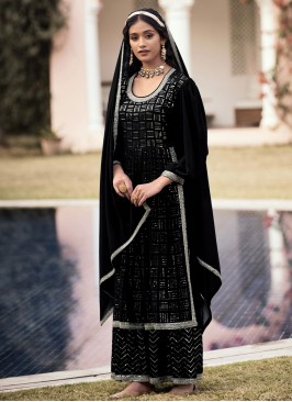 Prodigious Black Sangeet Readymade Salwar Kameez