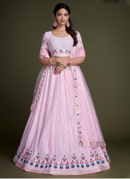 Prodigious Embroidered Georgette Rose Pink Designe