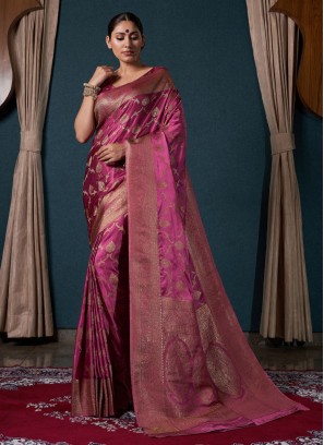 Prodigious Woven Satin Silk Contemporary Saree