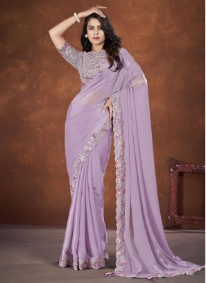 Prominent Lavender Classic Saree