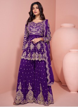 Pure Georgette Trendy Salwar Kameez in Violet
