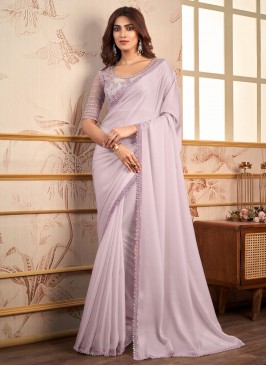 Purple Border Trendy Saree