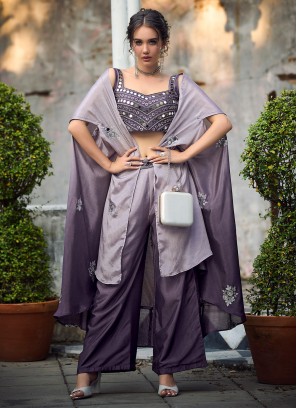 Purple Chiffon Wedding Designer Salwar Kameez