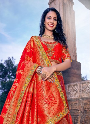 Purple Color Banarasi Silk Lehenga Choli