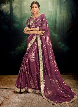 Purple Color Classic Saree