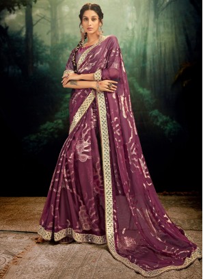 Purple Color Classic Saree
