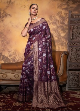 Purple Color Designer Saree