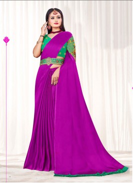 Purple Color Fancy Saree
