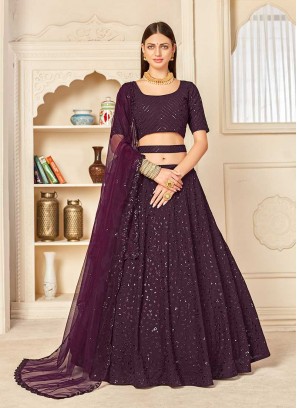 Purple Color Function Wear Lehenga