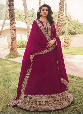 Purple Color Georgette Anarkali Suit