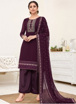 Purple Color Georgette Palazzo Suit