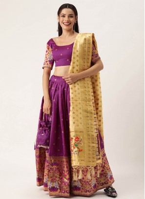 Purple Color Jacquard Lehenga Choli