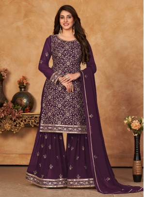 Purple Color Pakistani Salwar Suit
