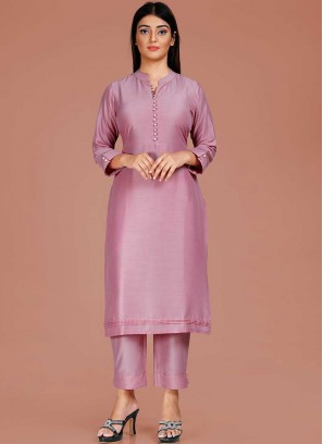 Purple Color Poly Kurti Pant