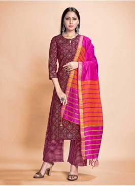 Purple Color Rayon Readymade Dress