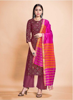 Purple Color Rayon Readymade Dress