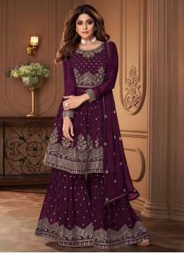 Purple Color Readymade Salwar Kameez