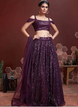 Purple Color Soft Net Lehenga