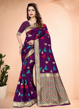 Purple Color Traditional Designer Saree