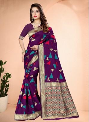 Purple Color Traditional Designer Saree