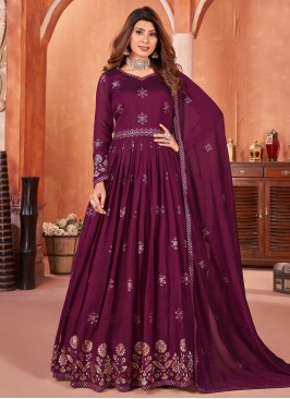 Purple Color Trendy Salwar Kameez