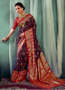 Purple Color Trendy Saree