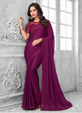 Purple Color Two Tone Georgette Saree